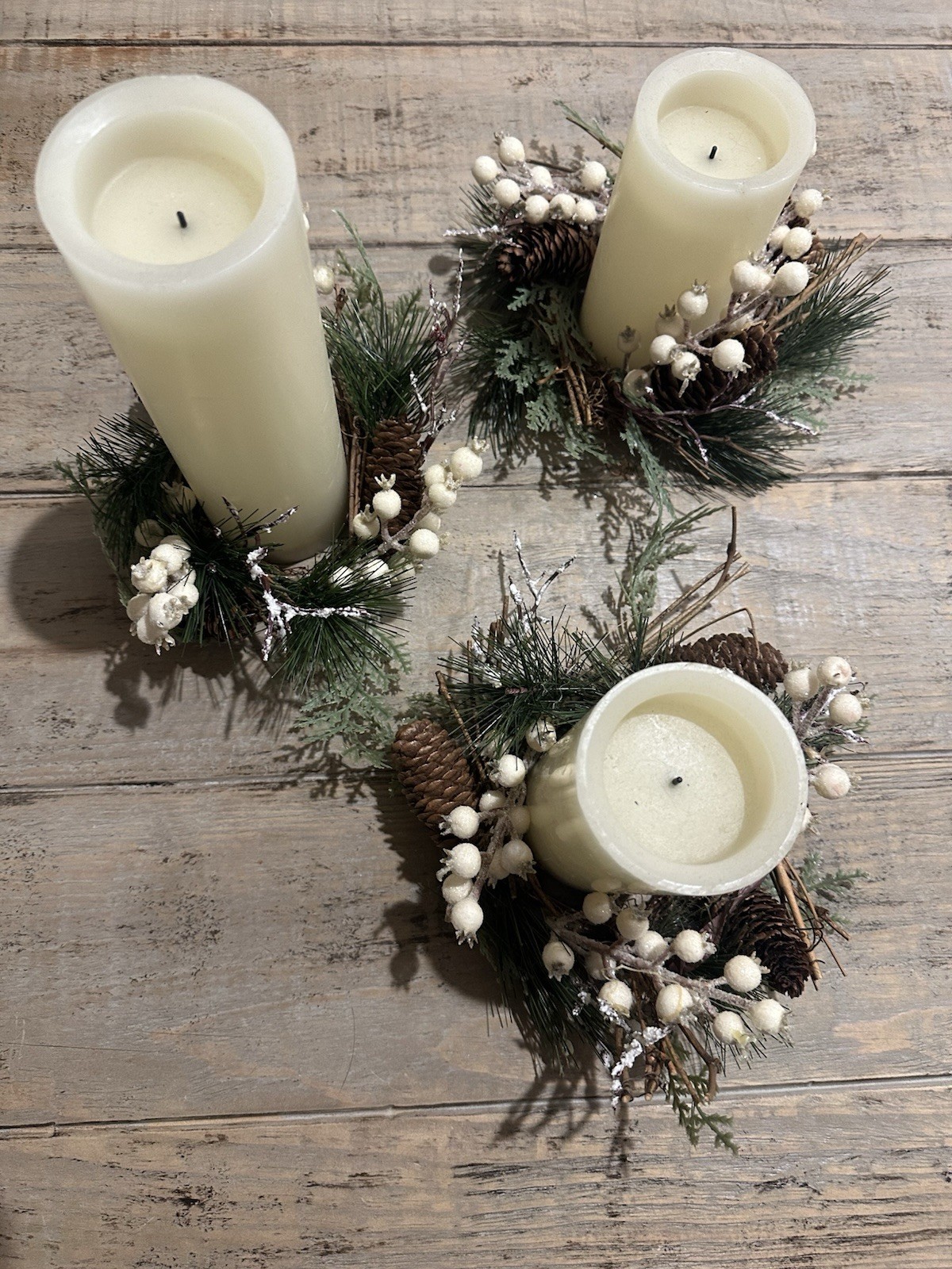 *Hearth & Hand Magnolia *Target Xmas Candle Wreaths set of 3 Joanna Gaines