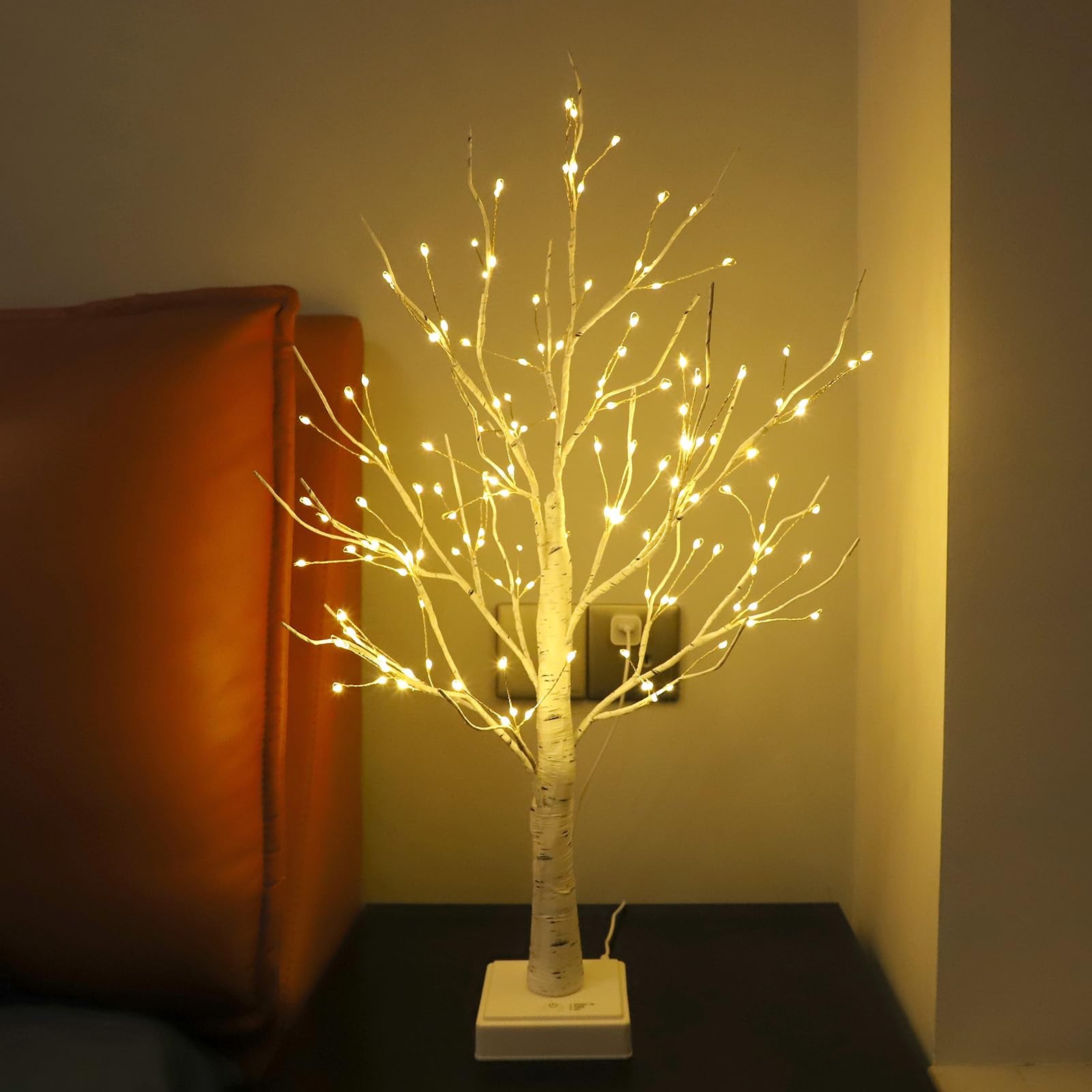 Árboles iluminados para decoración de interiores con temporizador, 144 LED 60 cm