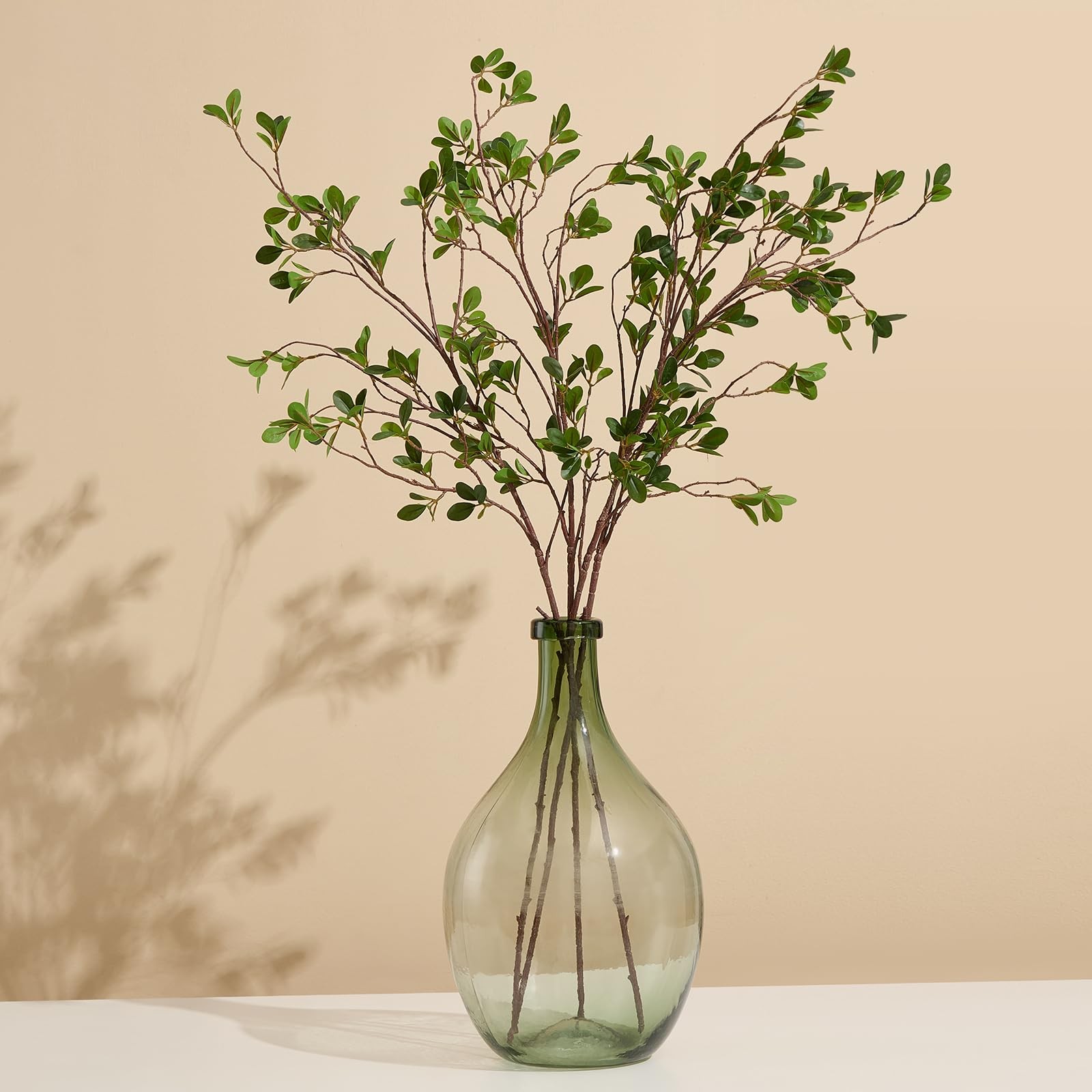 4Pcs Realistic Artificial Greenery Stems – 43″ Faux Branches for Vase,Tall Fa…
