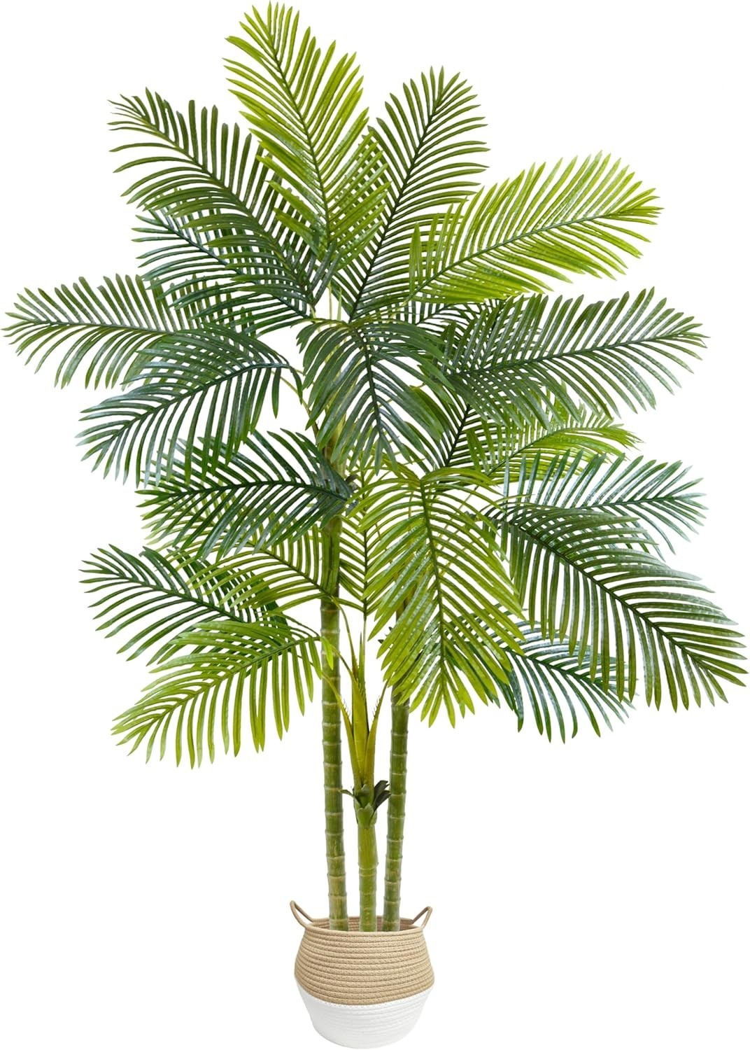 Artificial Palm Tree, 7ft Fake Areca Palm Plant with Basket, Large Faux Phoen…