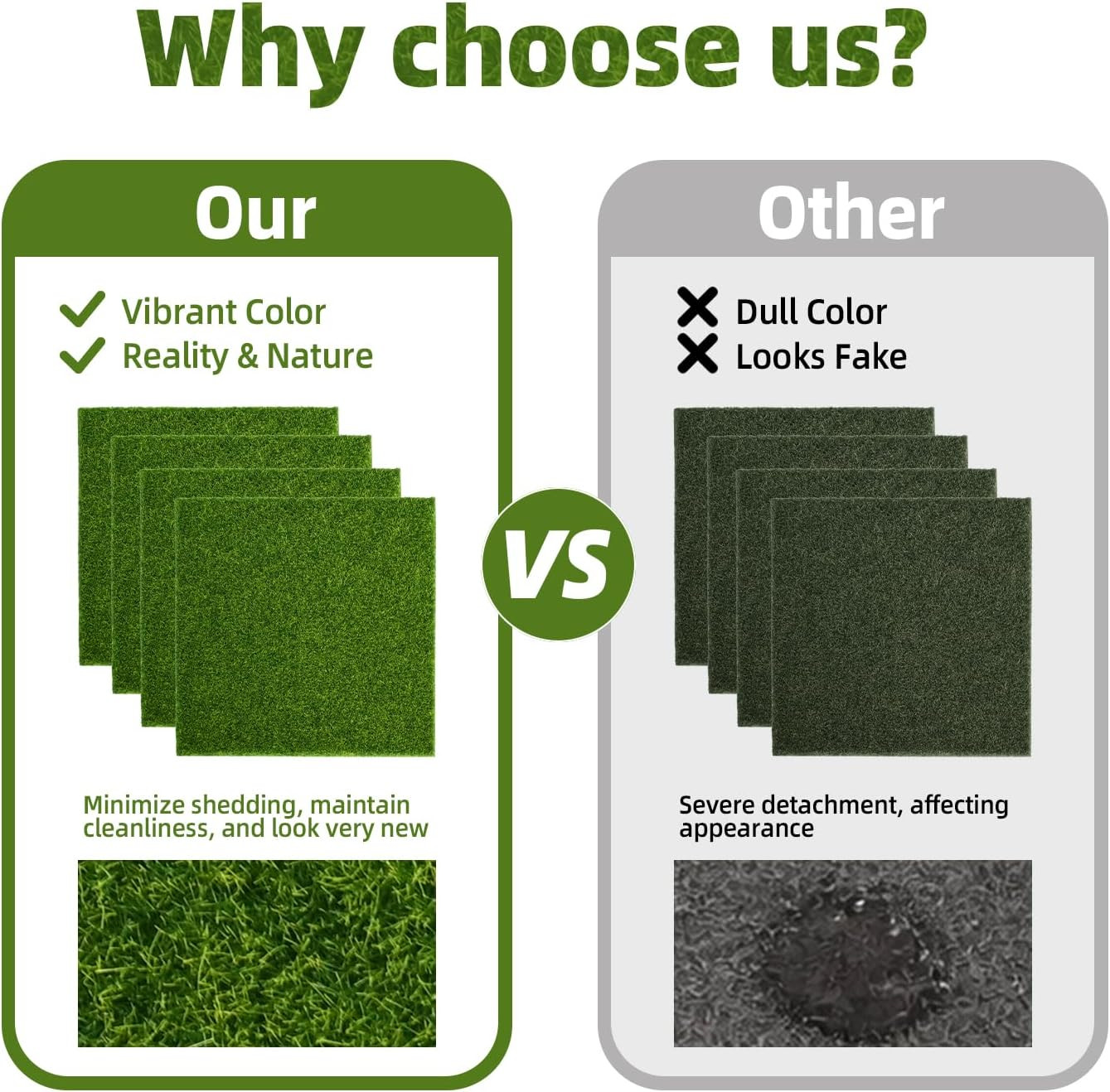 4 Packs 6″X6″ Fake Grass for Crafts, Artificial Grass Squares for Miniature Orna