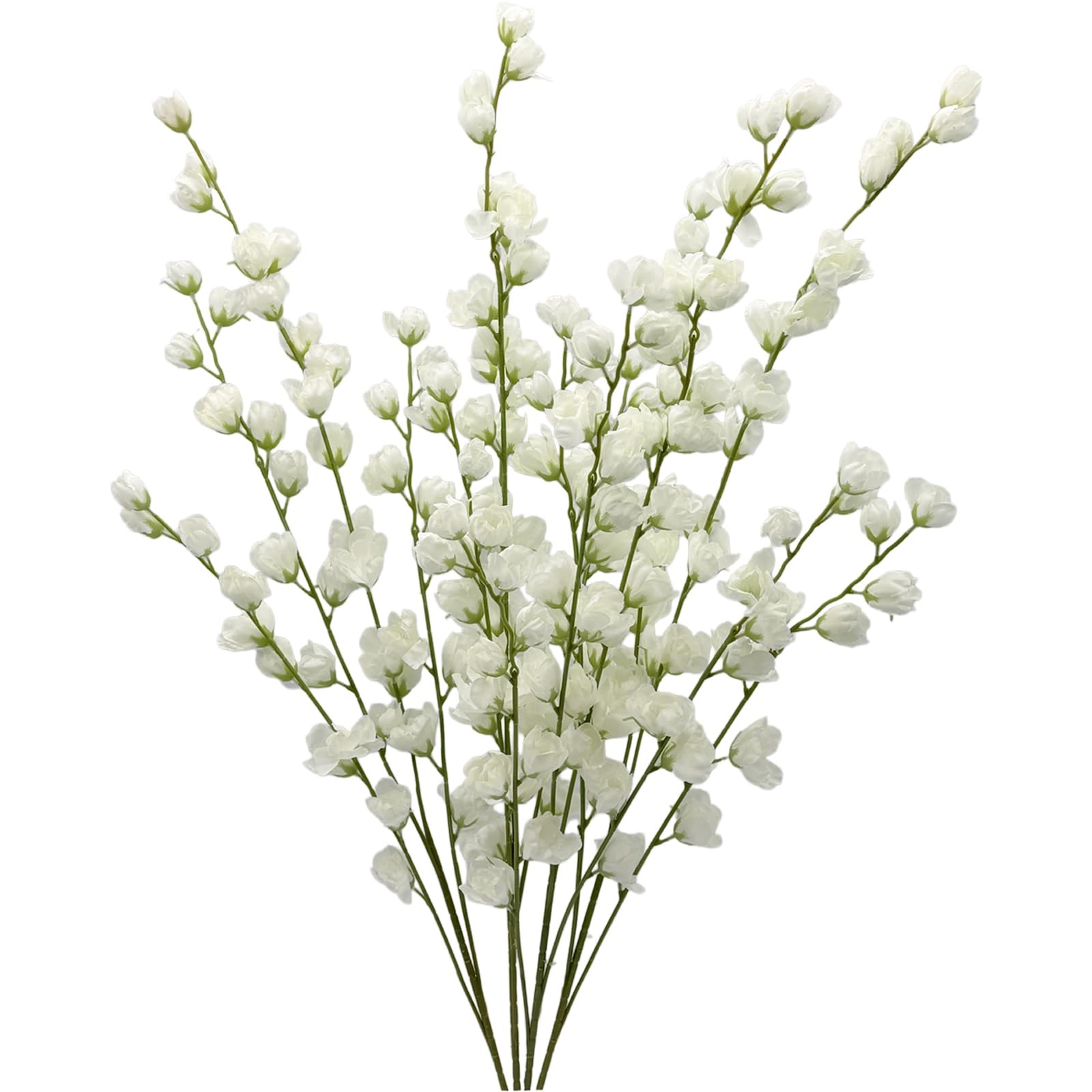 Artificial Forsythia Branches Fake Wildflowers White 41″ Silk Flowers with Lo…