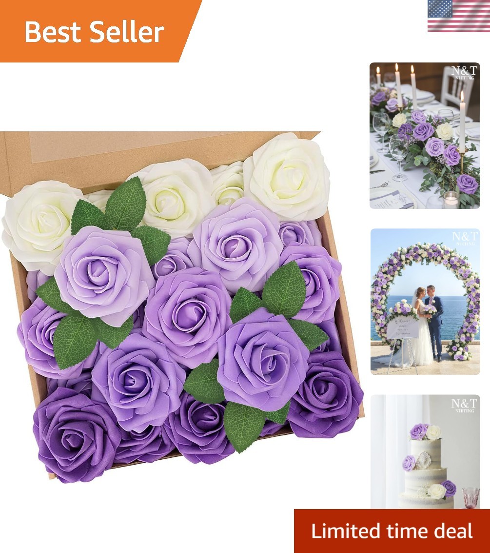 Reusable 25pcs Foam Roses in Purple – Elegant Flowers for Every Celebration