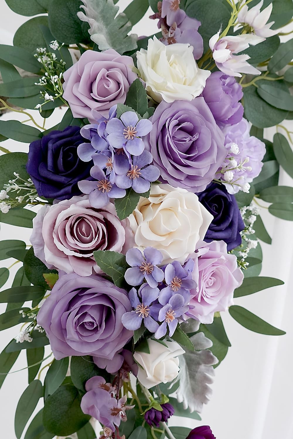 Lilac Artificial Wedding Arch Flowers Kit (Pack of 3) with 26Ft White Shiny A…