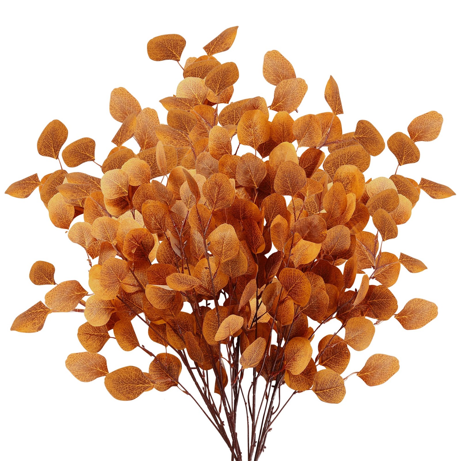 6 Pcs Fall Eucalyptus Leaves Artificial Eucalyptus Stems Long Silver Dollar L…