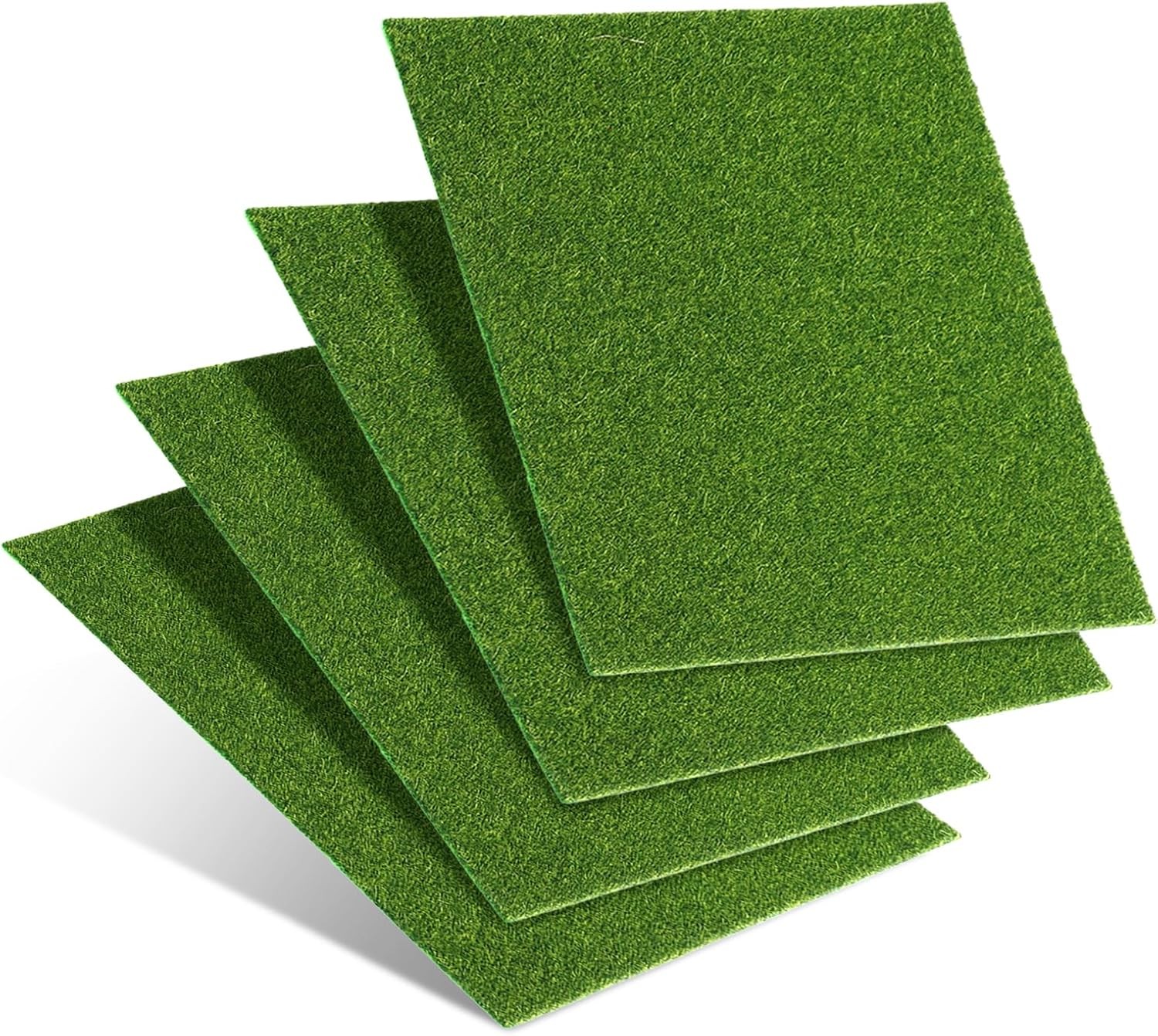 4Pcs 6×6 Inch Fake Grass Decor Crafts Premium Realistic Miniature Artificial