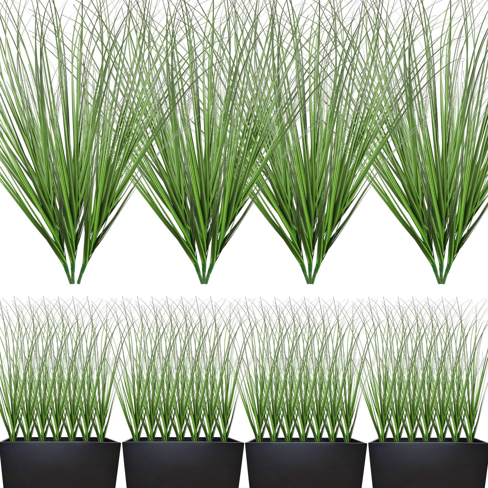 12pcs Artificial Grass Plants,19.68″ Faux Shrubs Wheat Grass Greenery Stems F…