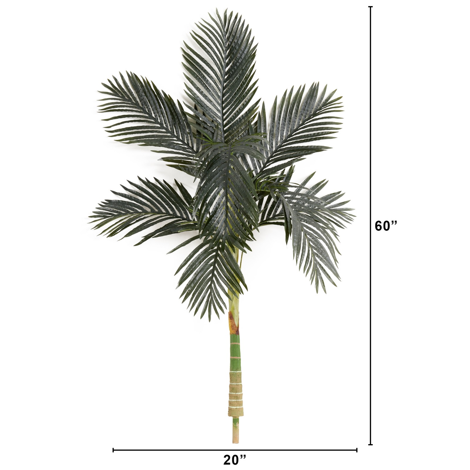 Nearly Natural 5ft Artificial Golden Cane Palm Tree (No Pot) in Green