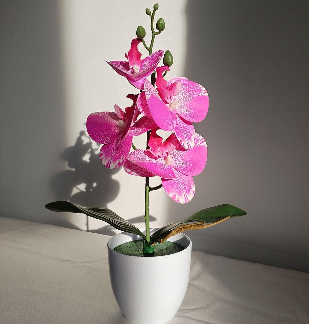 Artificial Orchid Bonsai Fake Potted Plant Home Office Wedding Decor