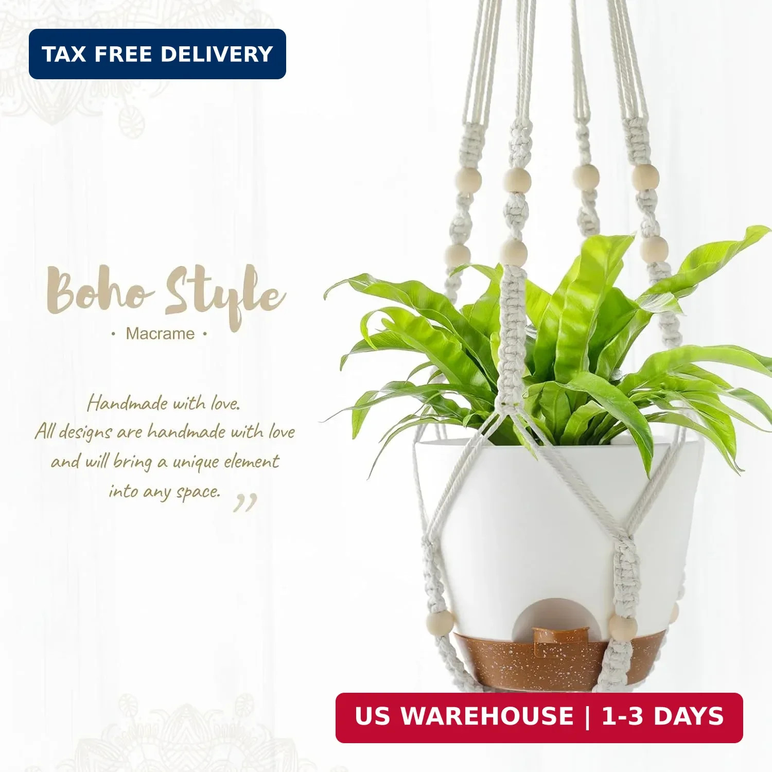 Mkono 3 Pack Hanging Planters for Indoor Plants with Self Watering, Outdoor Hang