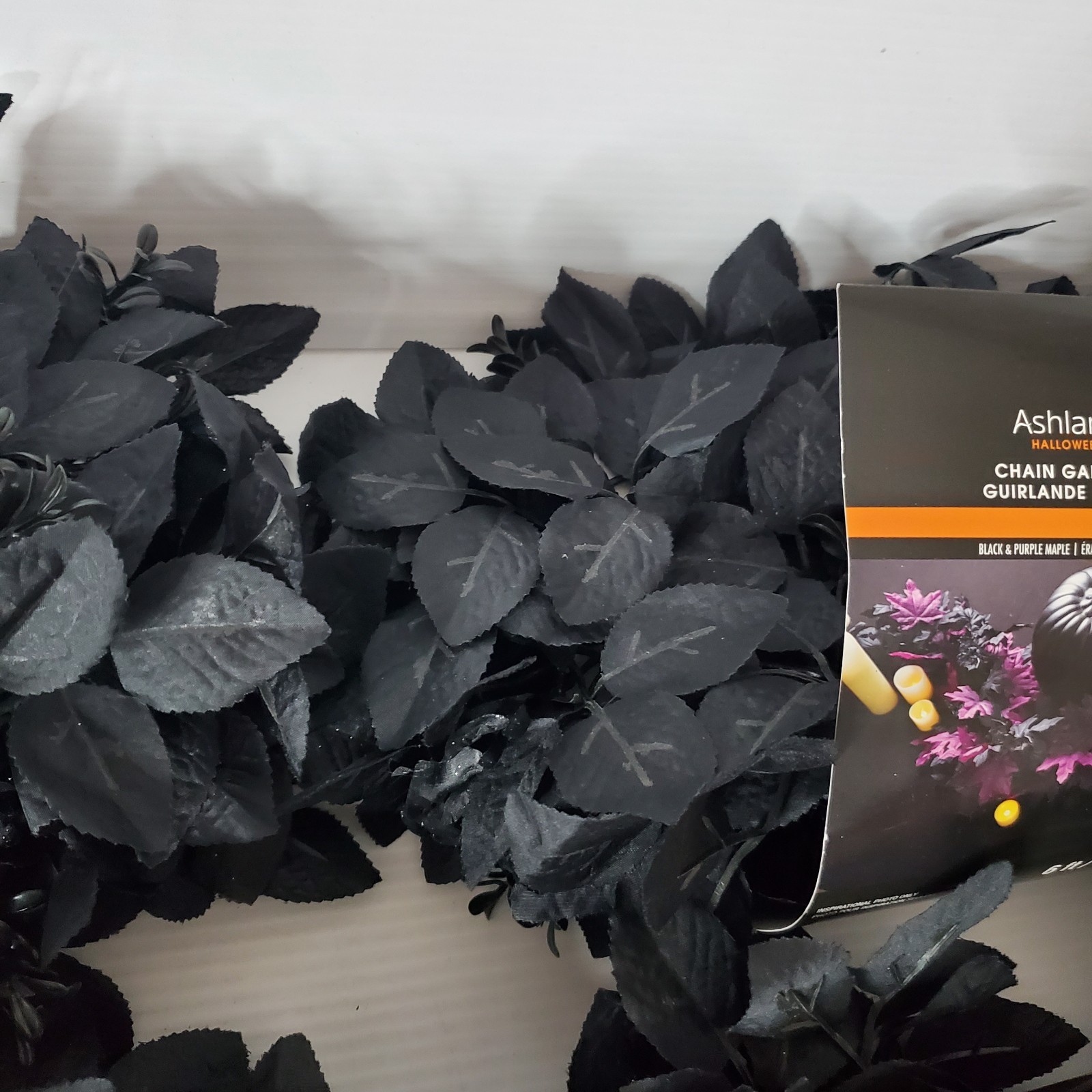 Ashland Halloween Gothic Chain Garland Glitter Black Rose 6ft Each Lot Set Of 8