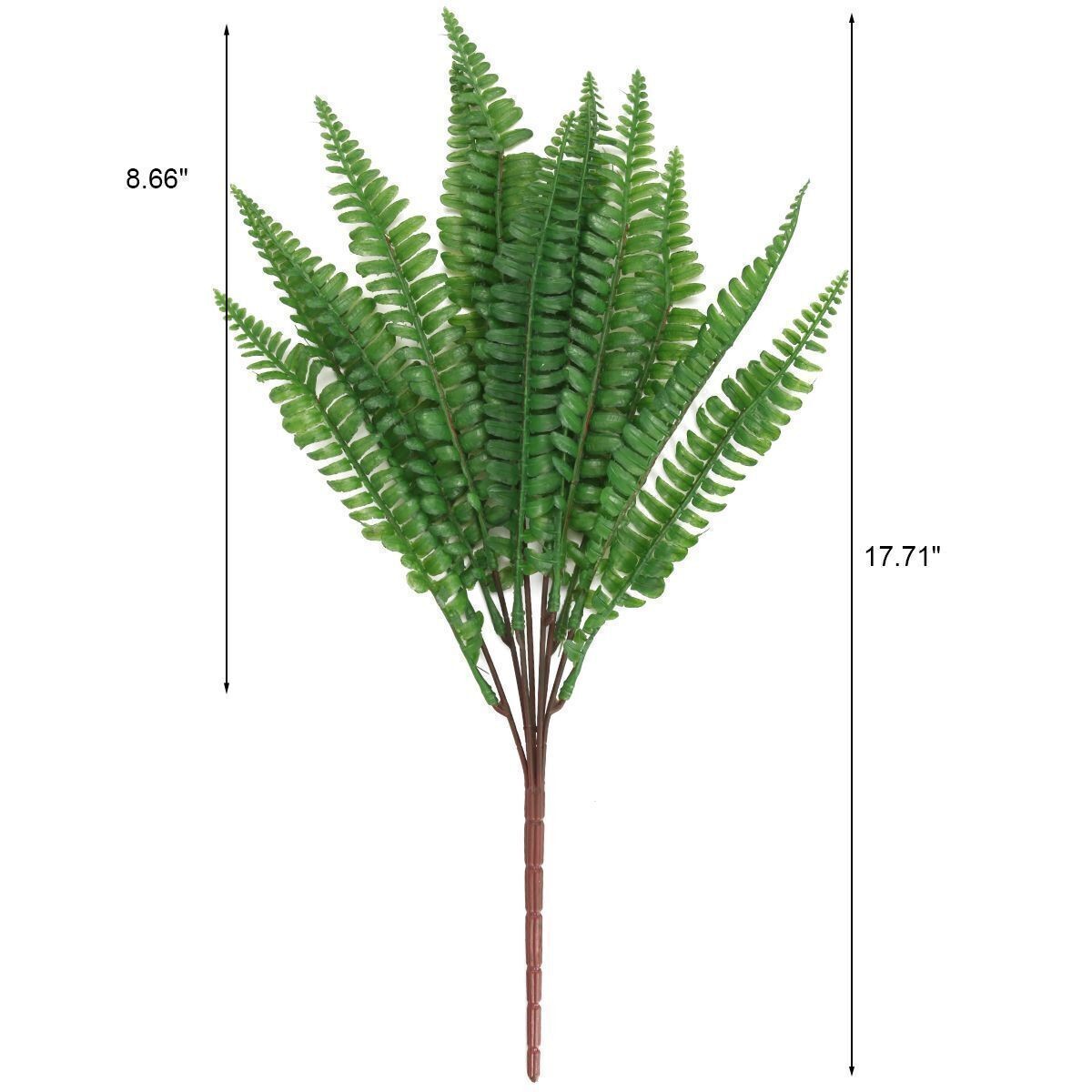 Large Plastic Lifelike Artificial Fern Foliage Bush Plants Indoor Outdoor Decor