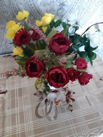 9 Heads Artificial Rose Silk Flowers Wedding Arch Home Living Room Decor
