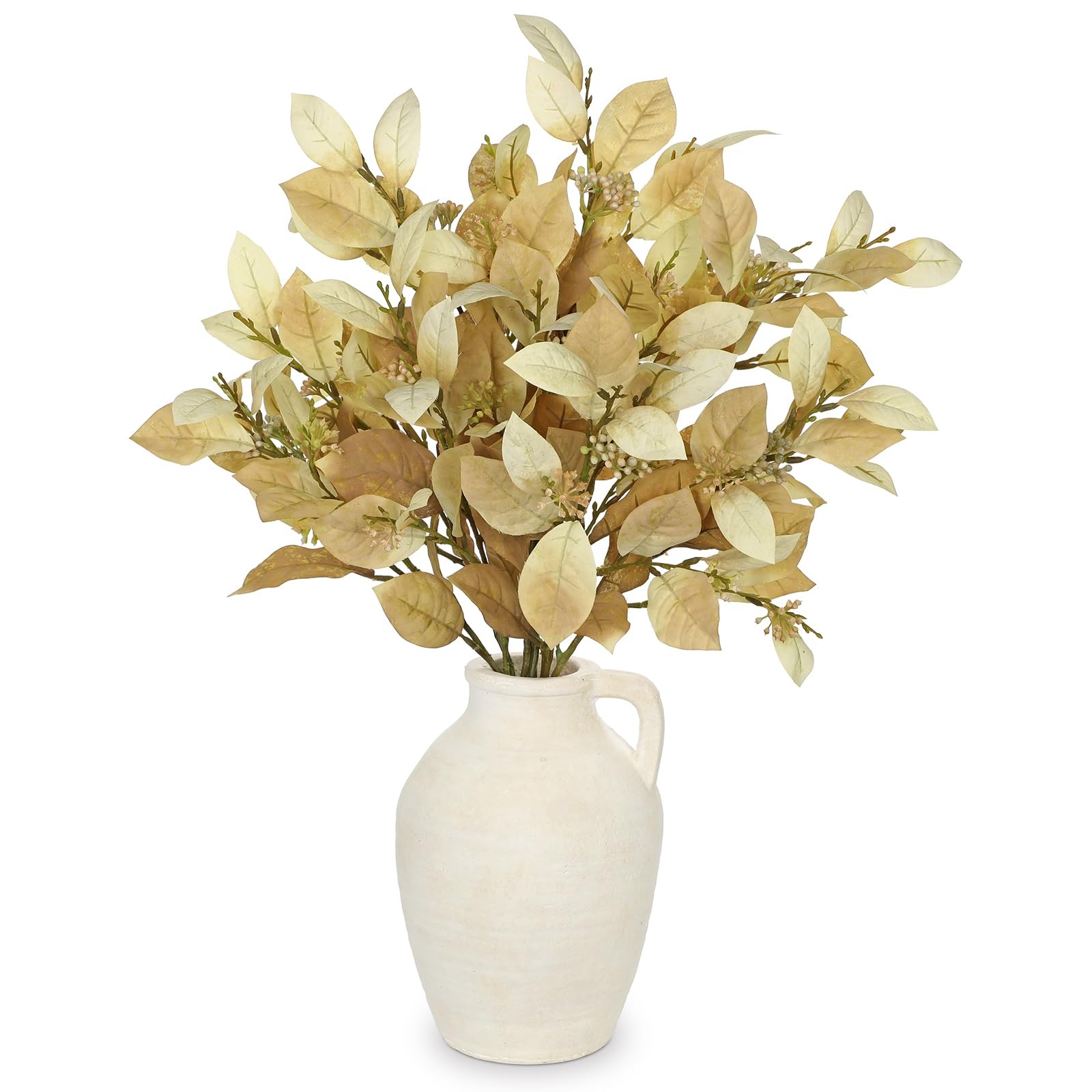 18″ Artificial Fall Eonymus Leaves Bundles with Flower Seeds Branches for Aut…