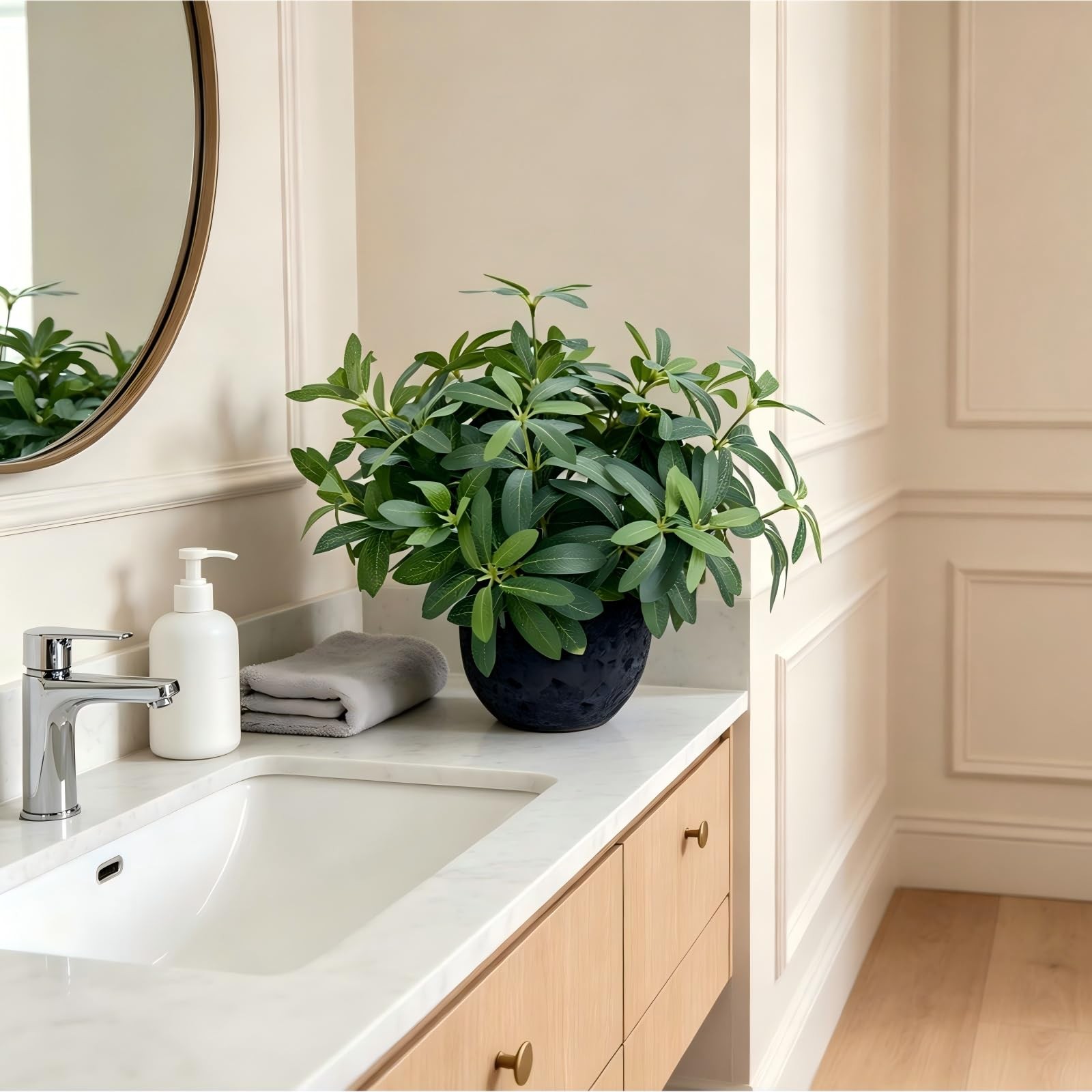 AlphaAcc 9.5″ Artificial Plants with Olive Leaves Real Looking Faux Plants Fa…