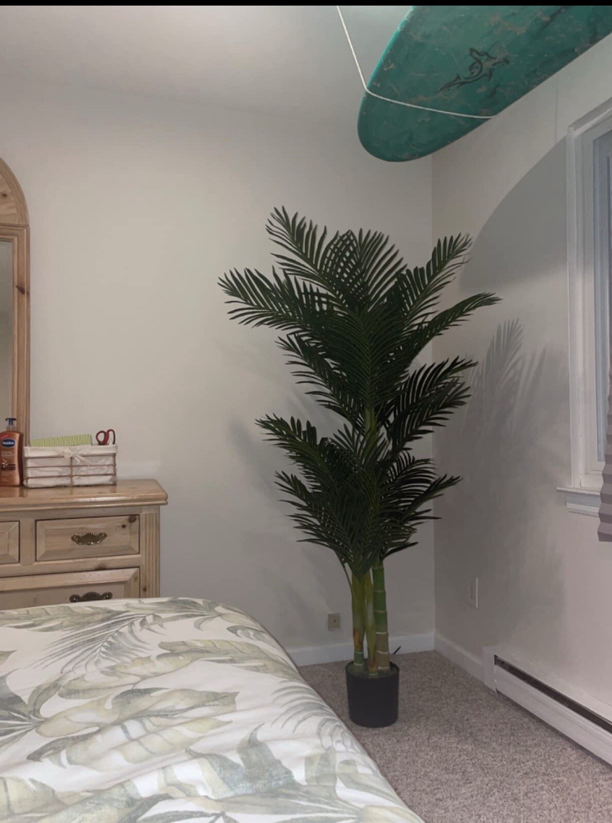 6.5′ Double Trunk Golden Cane Artificial Palm Tree Home Decor.