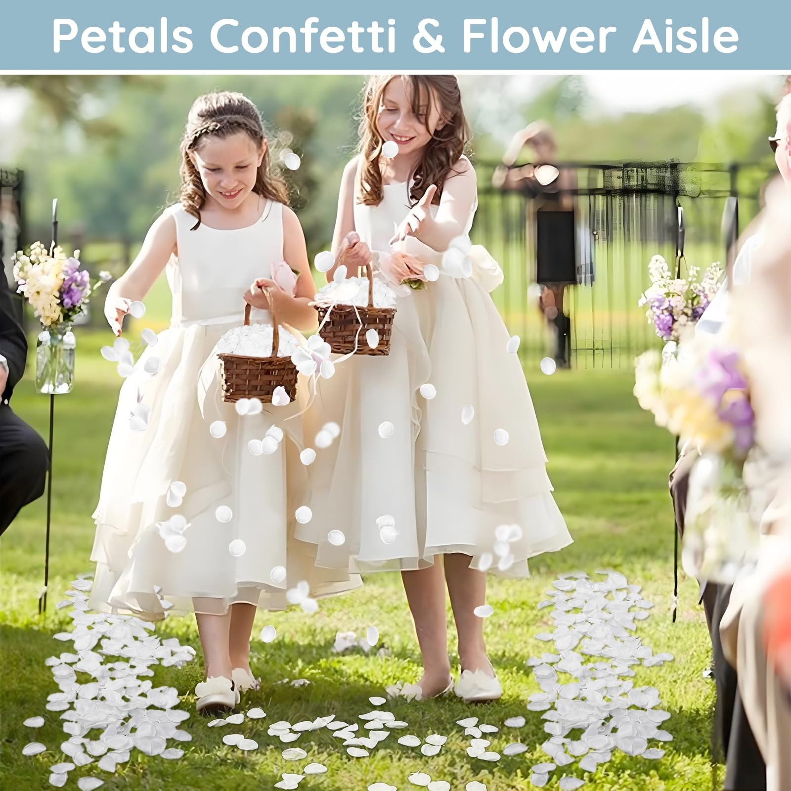 300 PCS White Silk Flower Petals For Wedding Decoration Table Centerpiece DIY