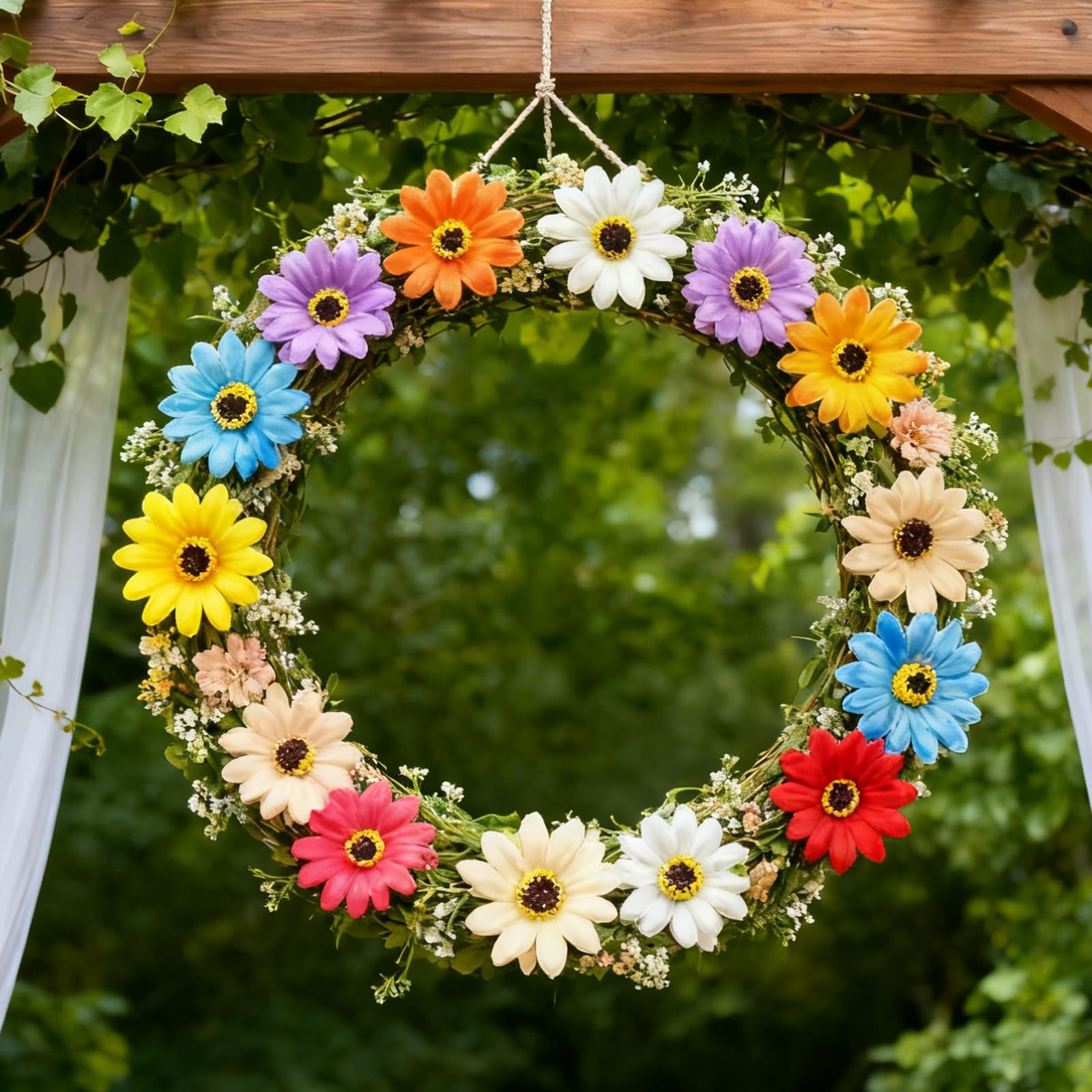 50 PCS 2.3 Inch Fake Sunflower Heads Sky Blue Artificial Silk Flower Craft
