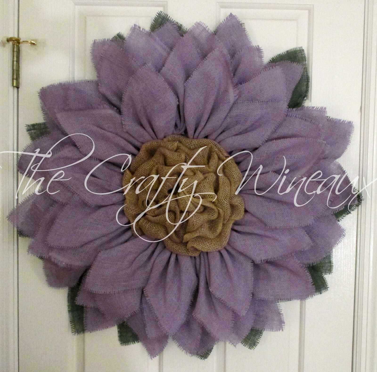 The Crafty Wineaux – Extra Large 30″ Rich Light Violet Burlap Sunflower Wreath