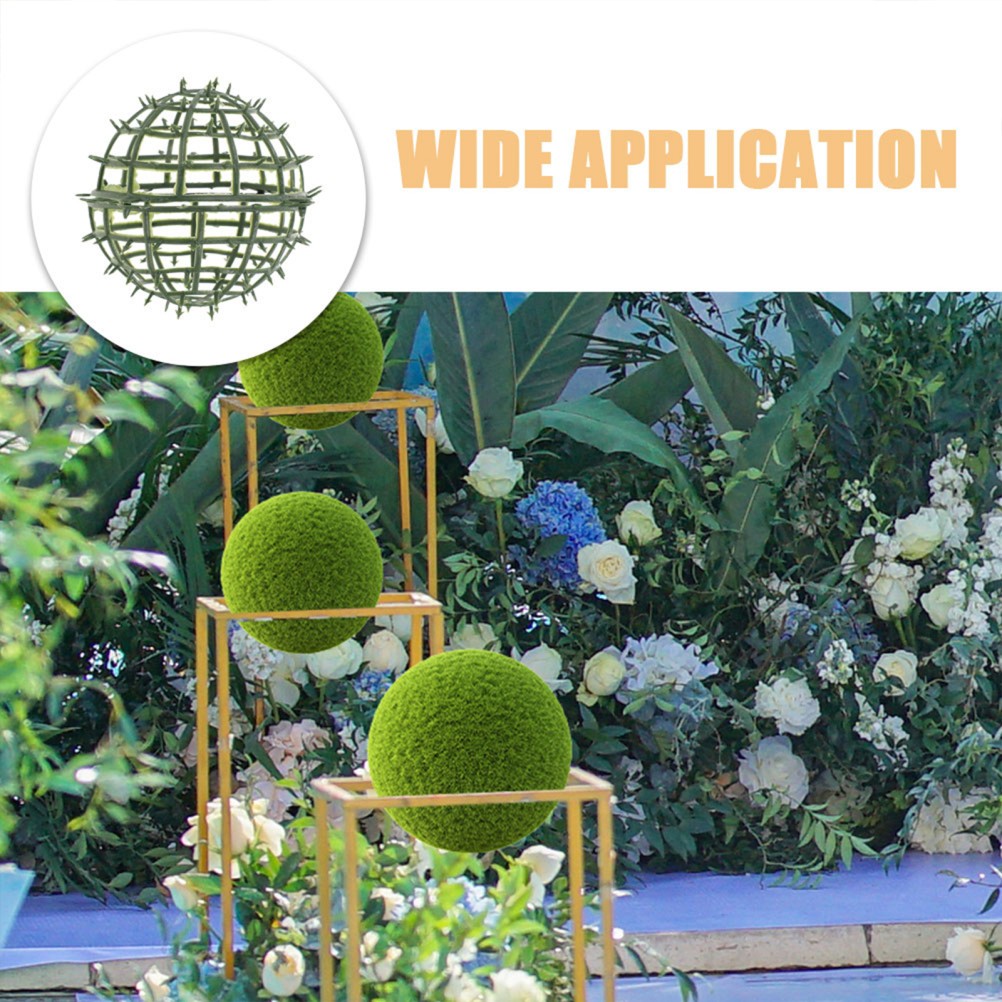 8Pcs Reusable Plastic Topiary Ball Support Cage Green for Flower Display