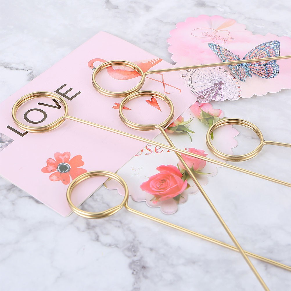 10 Pcs Metal Flower Card Holder Picks Bouquet Clips for Floral Arrangements