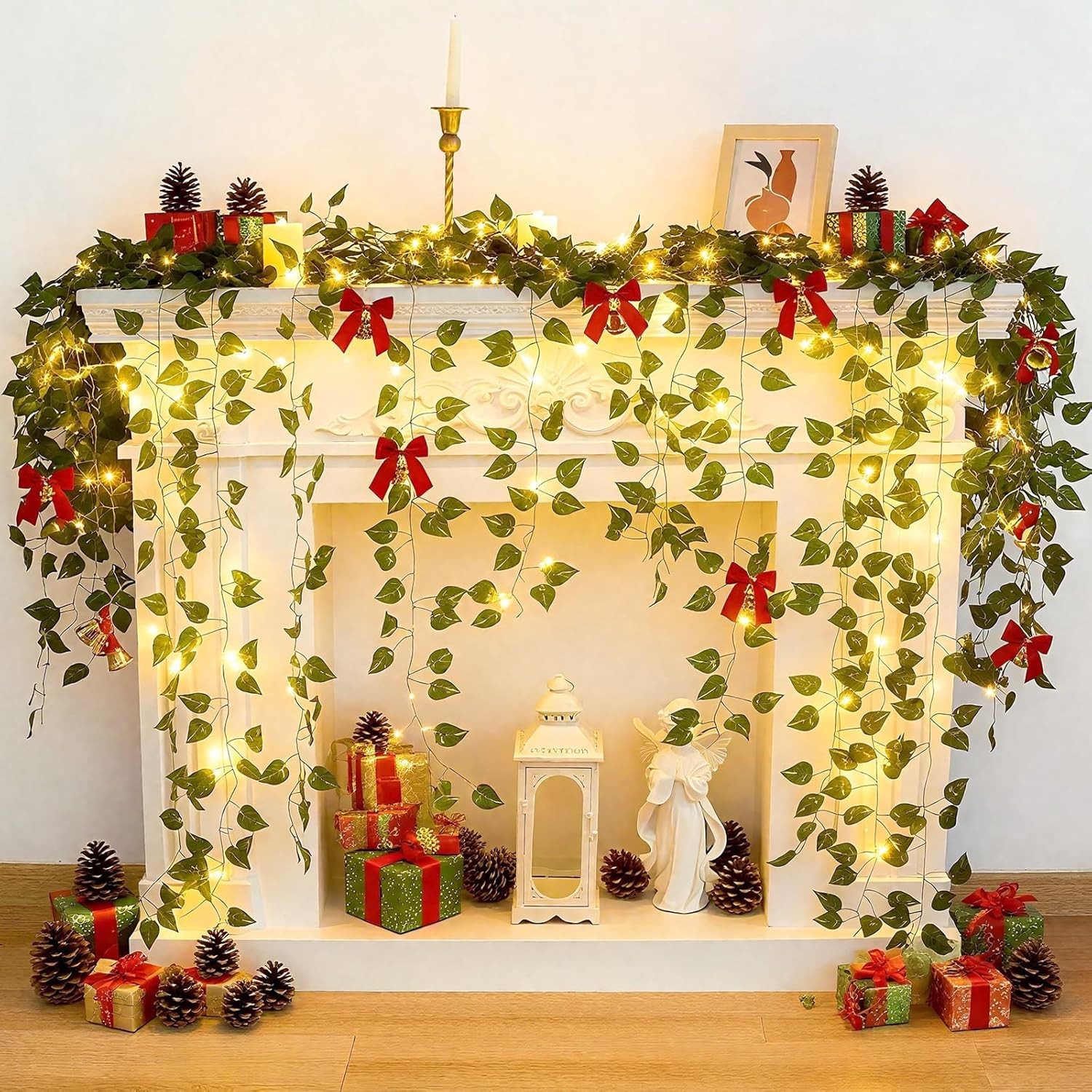 12or 24 84/173ft Artificial Ivy Greenery Garland, Fake Vines Hanging Plants Back