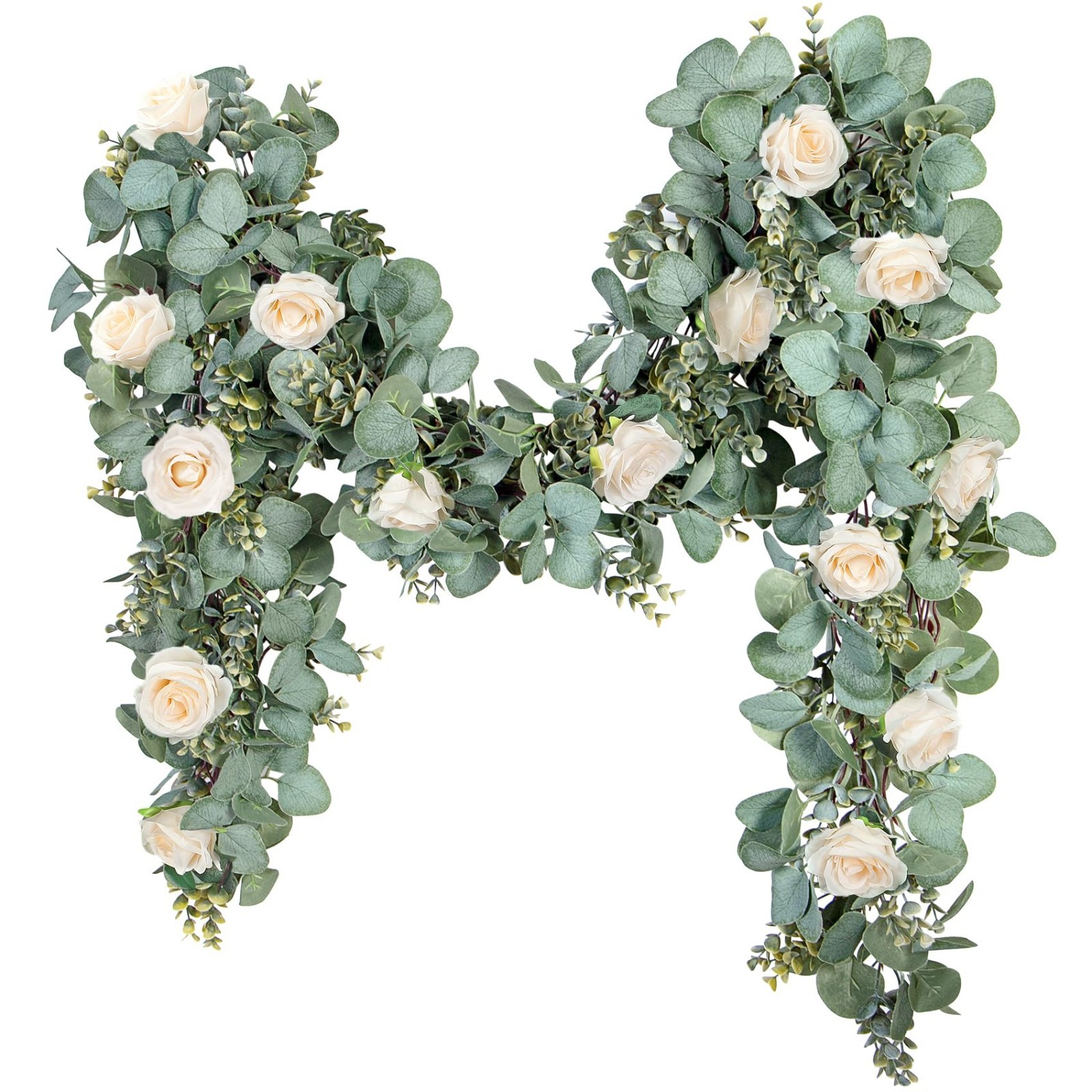 Lush Eucalyptus Garland 6.56 Ft – Faux Greenery Vines for Wedding, Baby Shower,