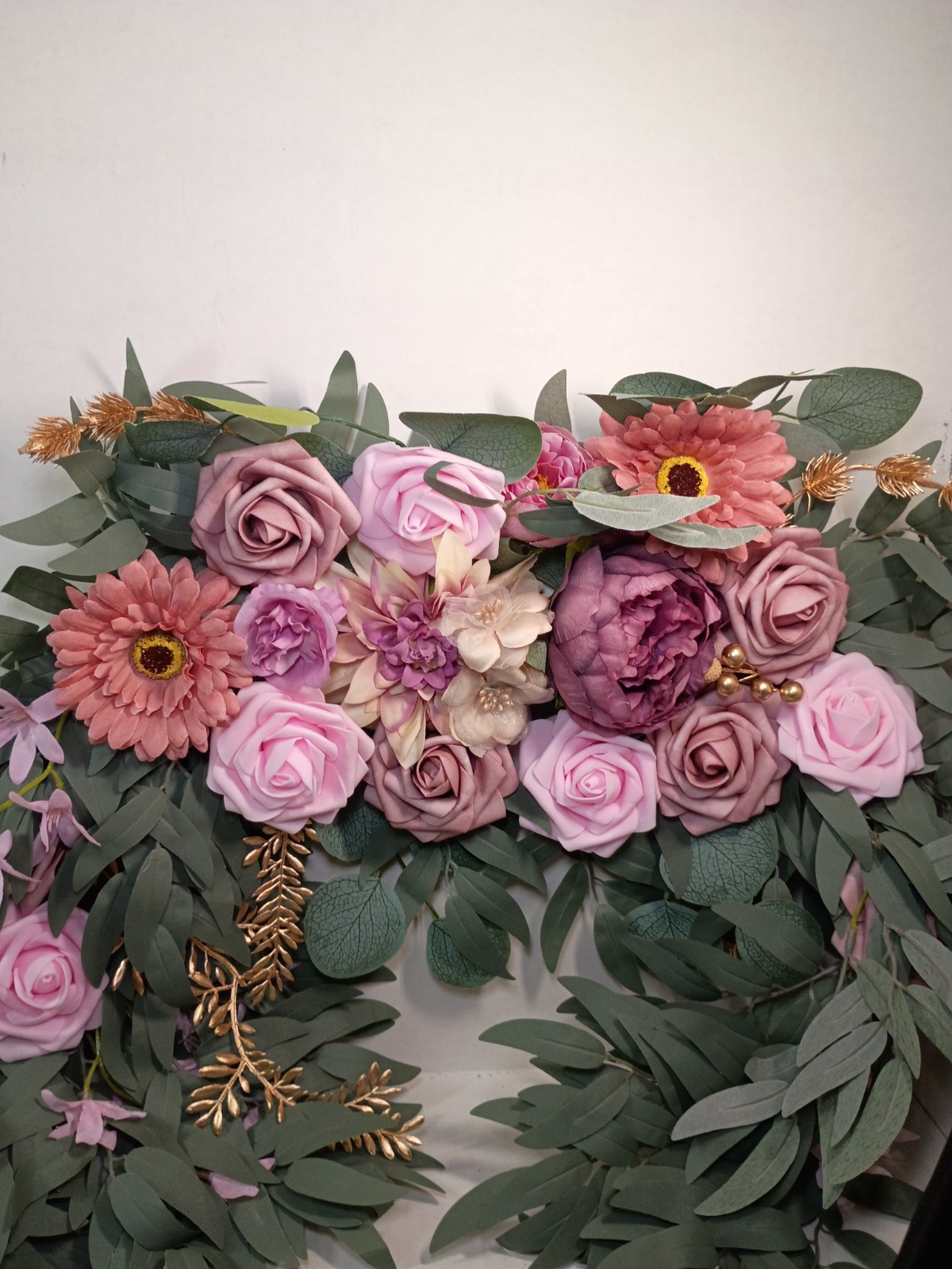 2 Pcs Wedding Arch Flowers Set Wedding Decor Garland Mauve Burgundy