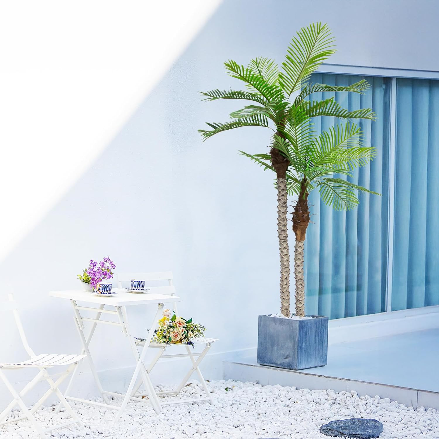 8FT Realistic Artificial Palm Tree – UV Resistant Indoor/Outdoor Decor