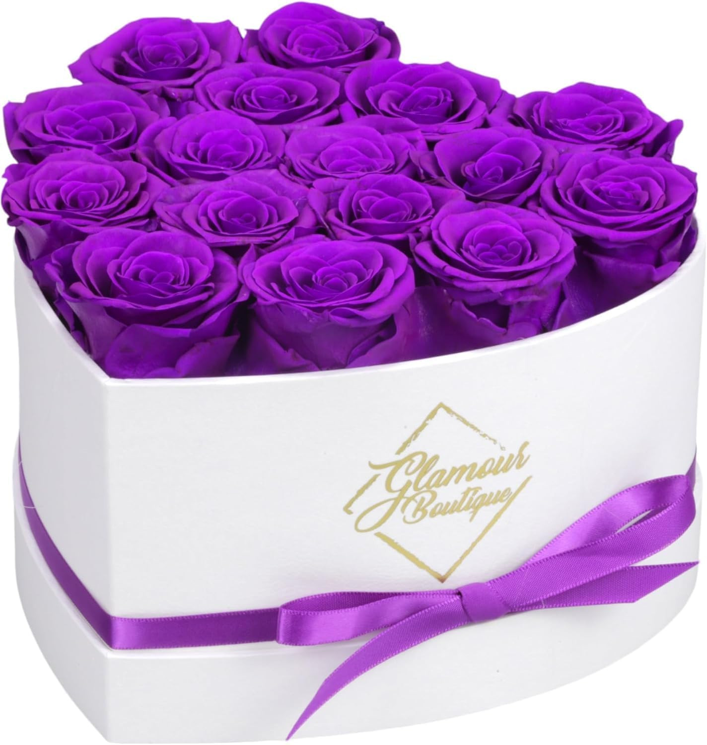 Valentines Day Preserved Roses in Heart Box 16 Forever Flowers Gift for Her