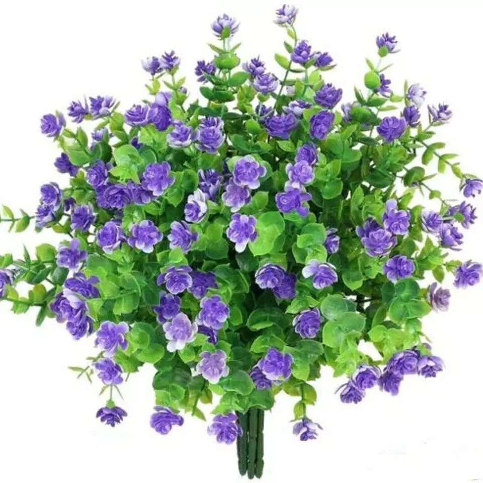 2-30PC Artificial Flowers UV Resistant Indoor &outdoor No Fade Fake Faux Plastic