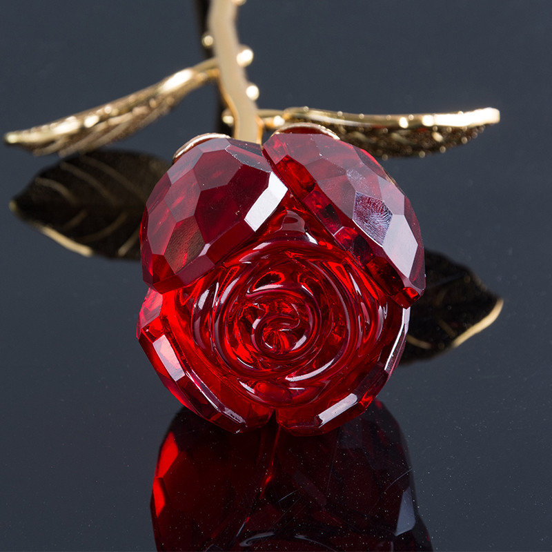Sweet Crystal Rose Flower Floral Home Decor Wedding Craft Valentine’s Day Gift