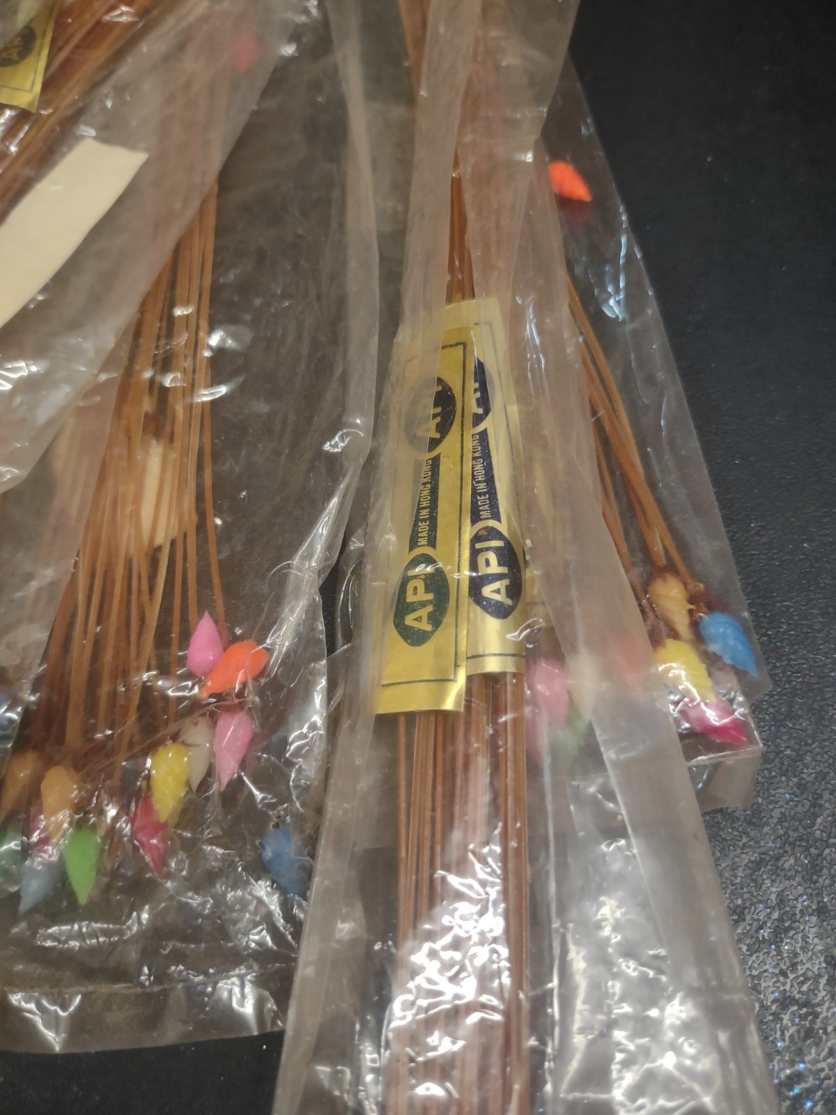 24 Stems: 1960s Vintage Tiny Plastic Cone Flowers, Multicolor Flower Pods 12″