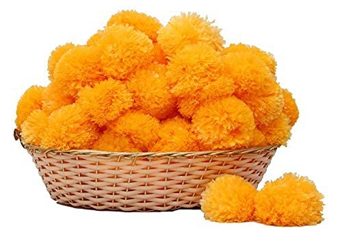 60 pc Artificial Marigold Flowers for Diwali Decorations, Day of The Dead, Dí…