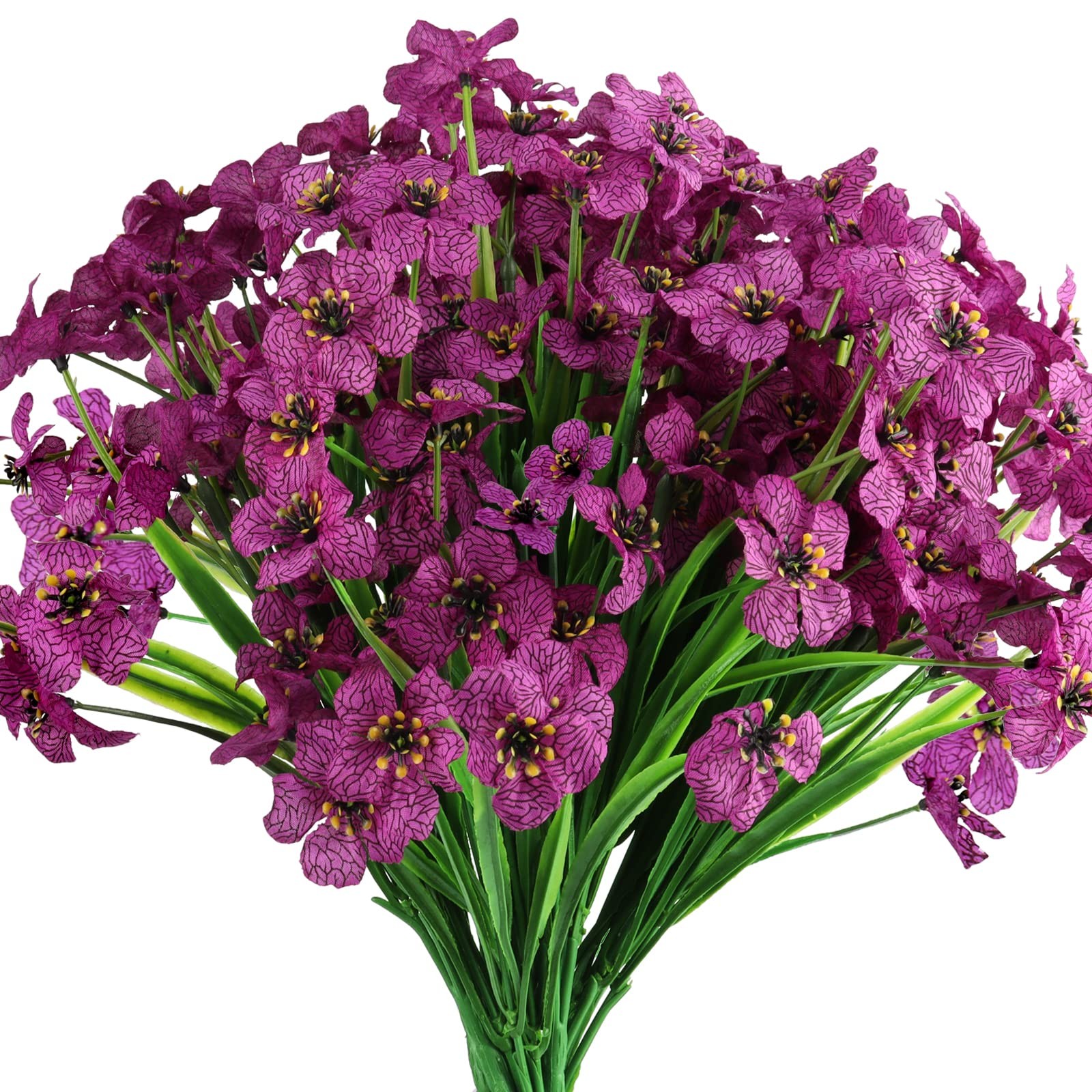 Artificial Flowers for Outdoors,12 Bundles UV Resistant Artificial Flowers De…