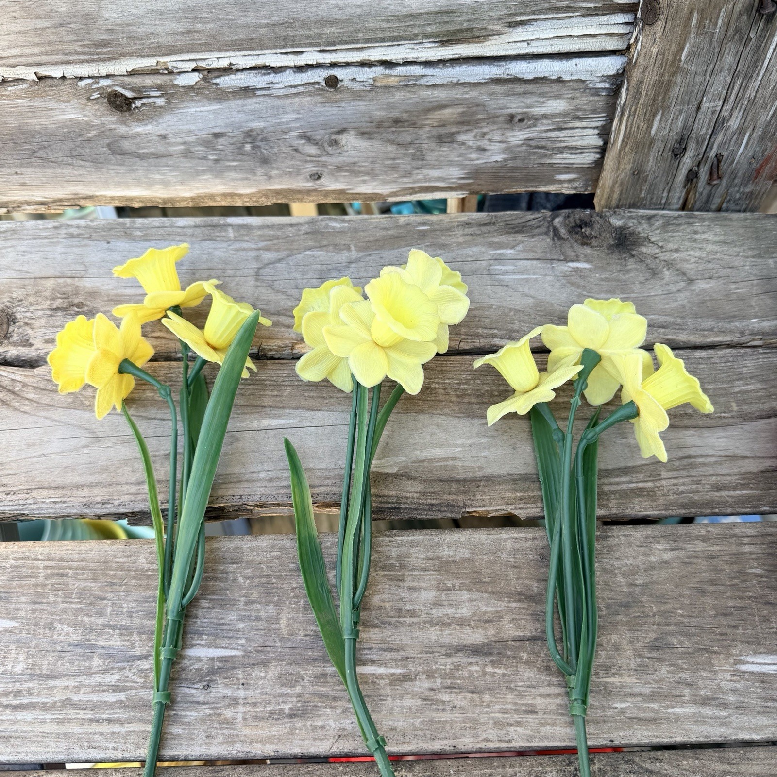MCM Plastic Houseplant Stem Daffodil Lot African Violet Ferns Sweet Peas Faux