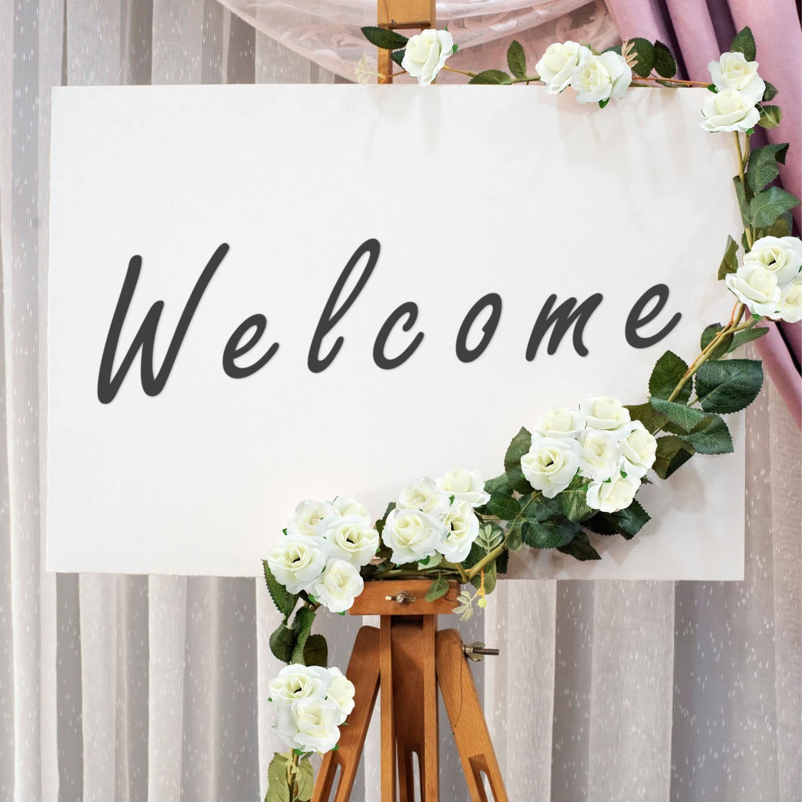 50 PCS Ivory 1.57 Inch Mini Artificial Silk Rose Flower Heads Wedding Decor
