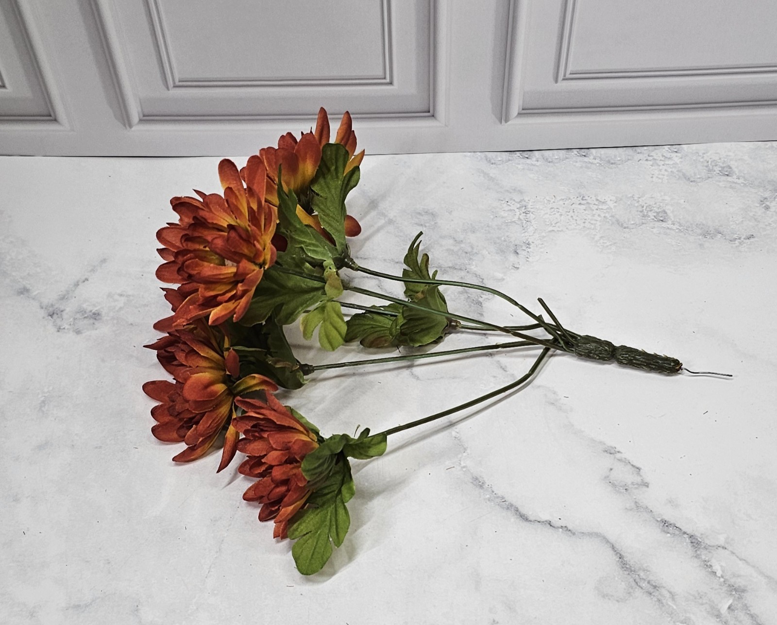 Fall Artificial Flowers With Small Pumpkin And Gourds