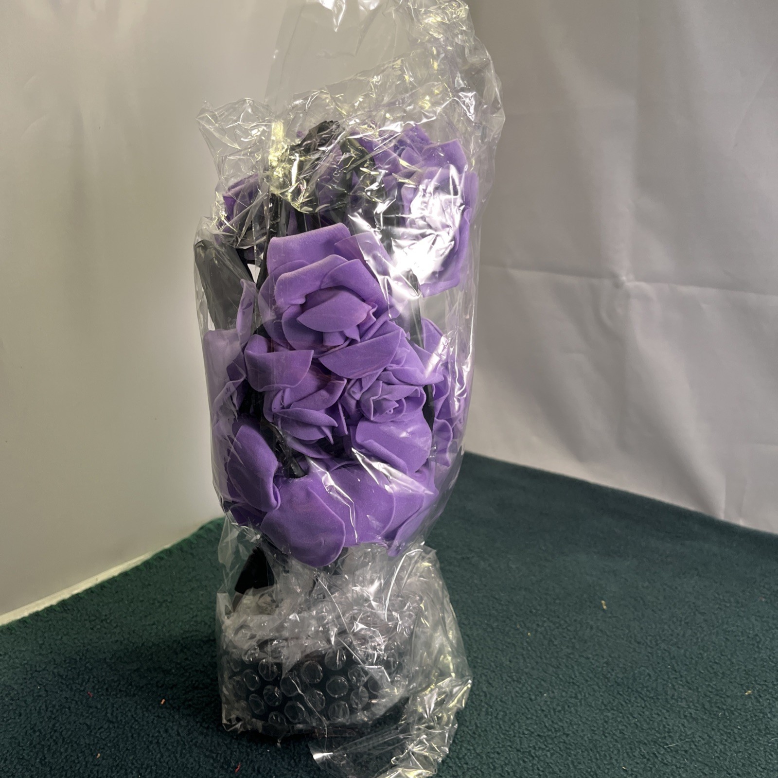 New LED Purple Rose Flower Table Lamp USB Fairy Light Tree 11″ not spread out