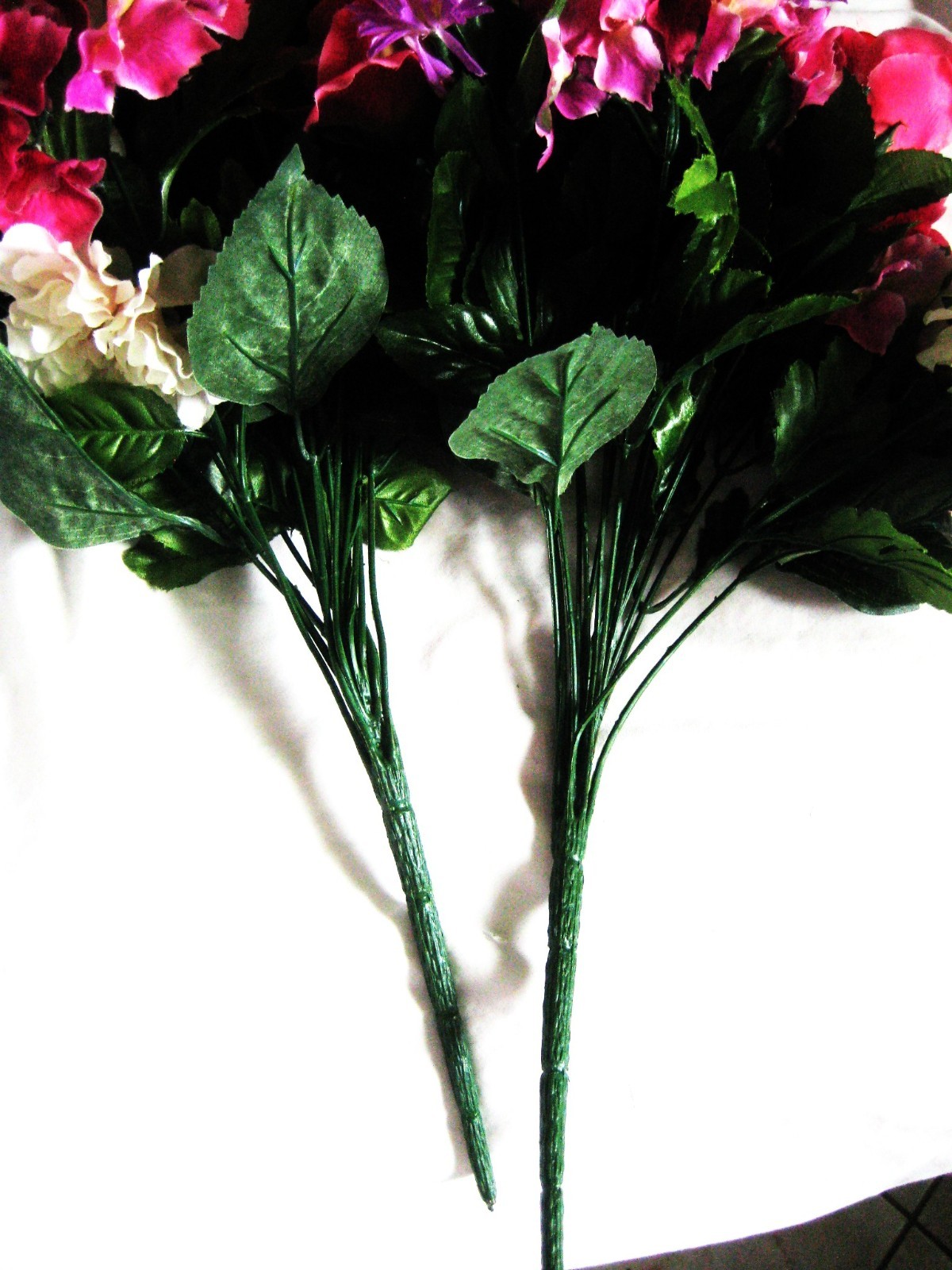 Hobby Lobby artificial flowers` 2 bunches with tag # 151381 mixed species colors