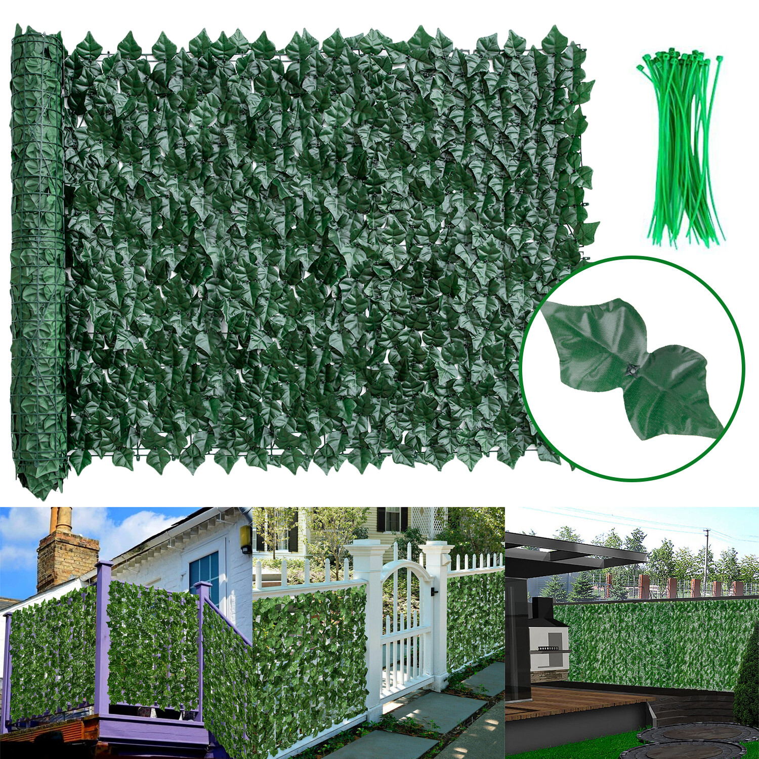 Artificial Boxwood Panel Roll Hedge Decor 39″x118″ Privacy Fence Wall Grass Leaf