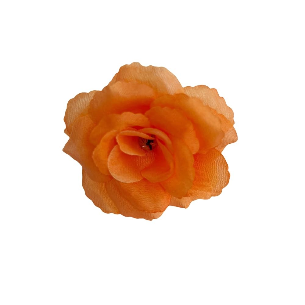 25 PCS 3 Inch Artificial Rose Flower Heads Silk Wedding Home Decor DIY Orange