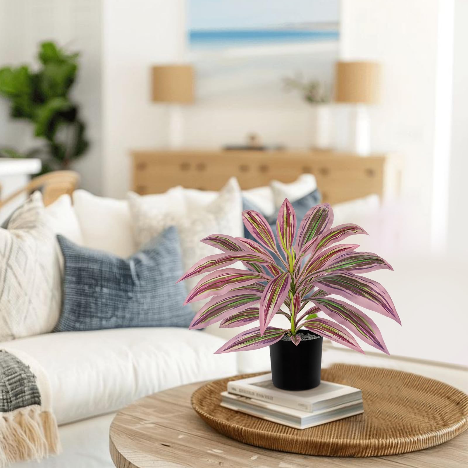 Artificial Plants Indoor with Pot, 19″ Fake Potted Plants Medium Artificial D…