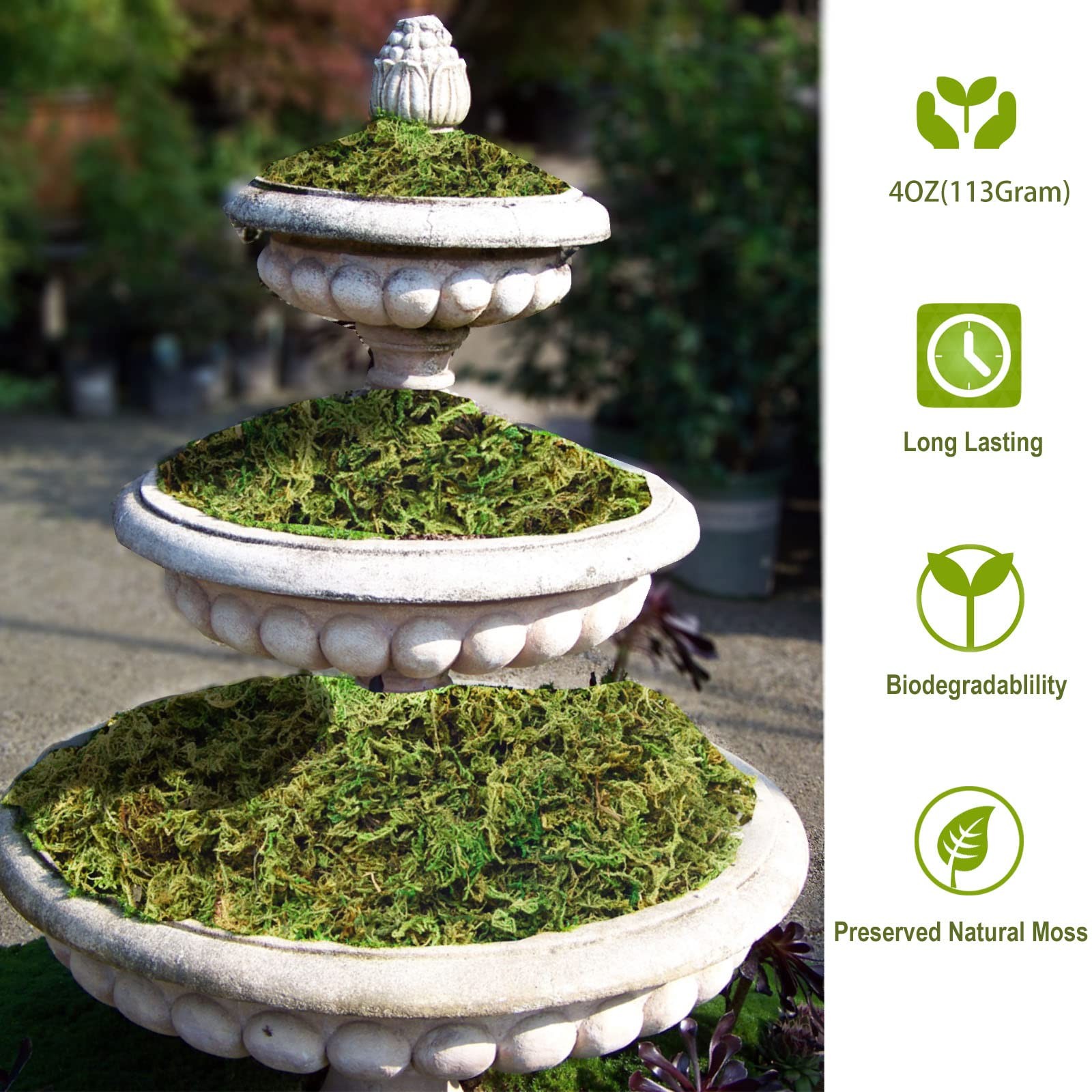 Fake Moss Artificial Moss for Potted Plants Greenery Moss(4OZ) Home Decor Fai…