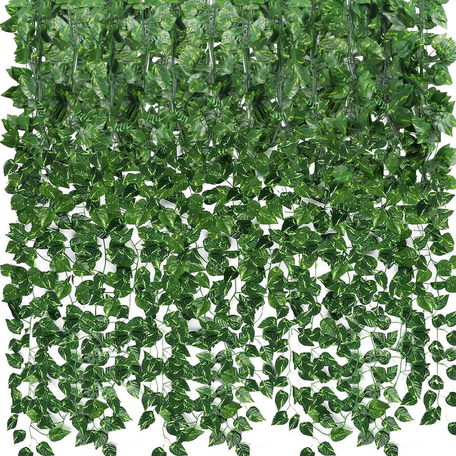 24 Pack 173Ft Fake Ivy Vines, Artificial Ivy Garland with 200 LED String Lights,