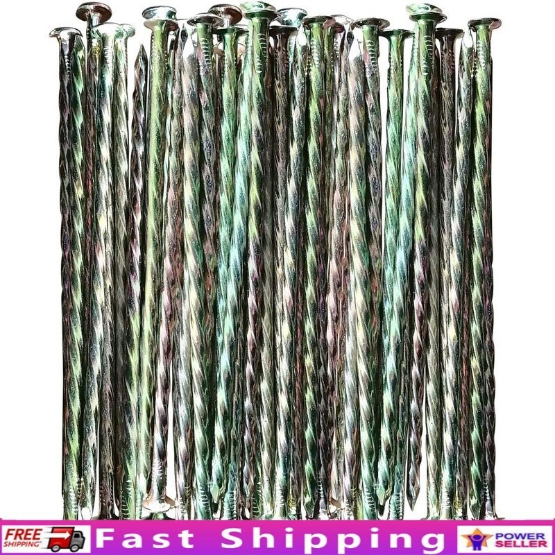 Galvanized Metal Spiral Turf Stakes Heavy Duty Landscape Spikes 35 Pack New