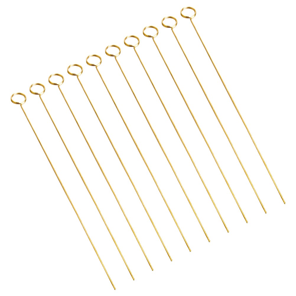 10Pcs Metal Flower Picks Gold Bouquet Card Holders for Wedding and Party Use