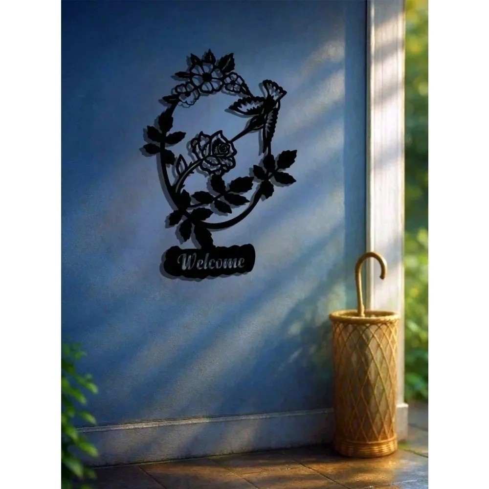 Farmhouse Floral Bird Welcome Wall Art Print Spring Decor Housewarming Gift