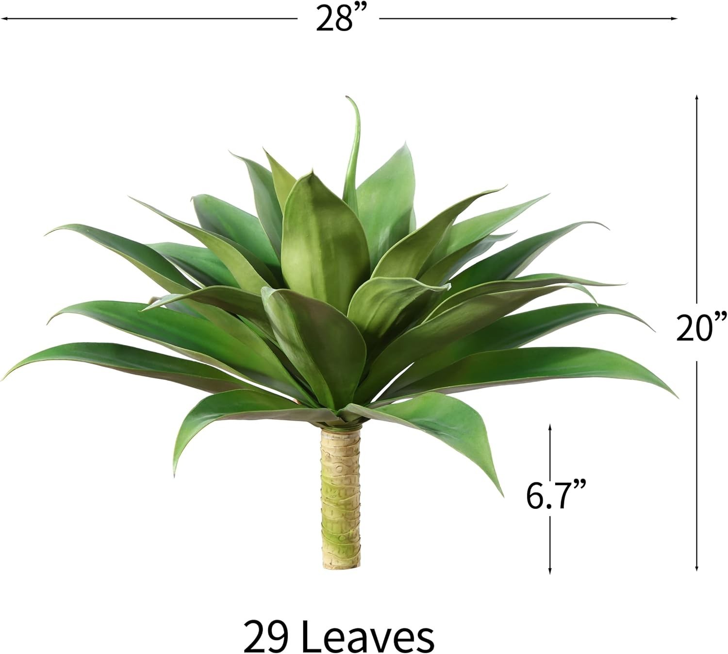 2 Pack Artificial Plants Fake Agave Succulent Plant 28 Inch Big Size Faux