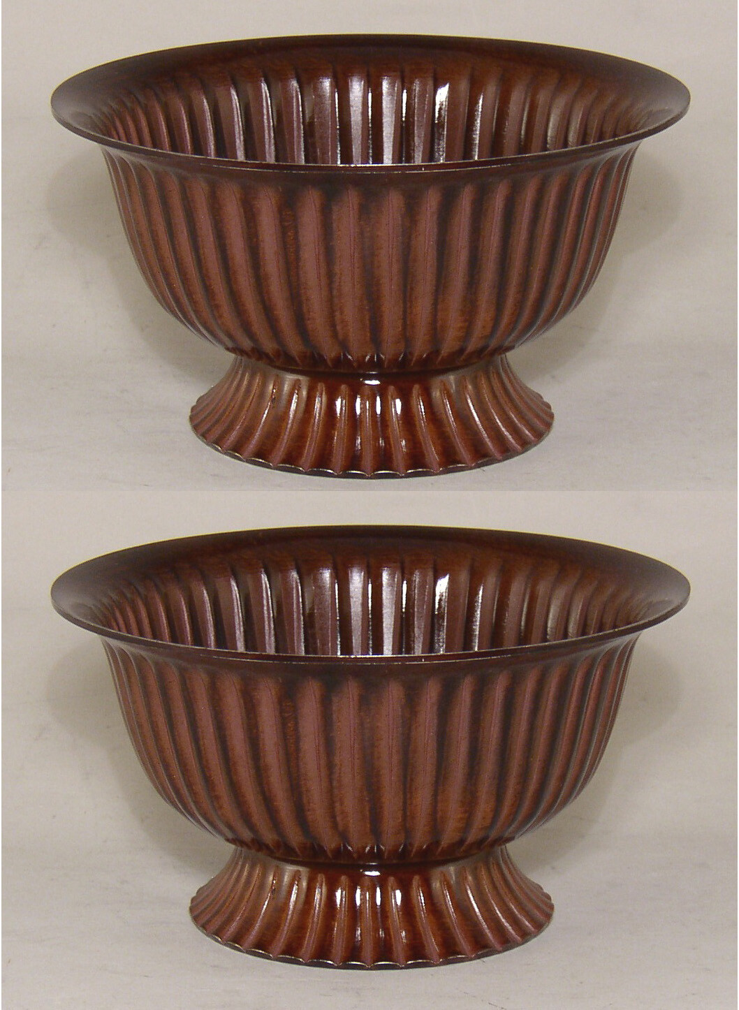 Compote Bowl Revere 6″D 3.5″Hi Set/2 Bronze Patina Finish on Aluminum Fluted